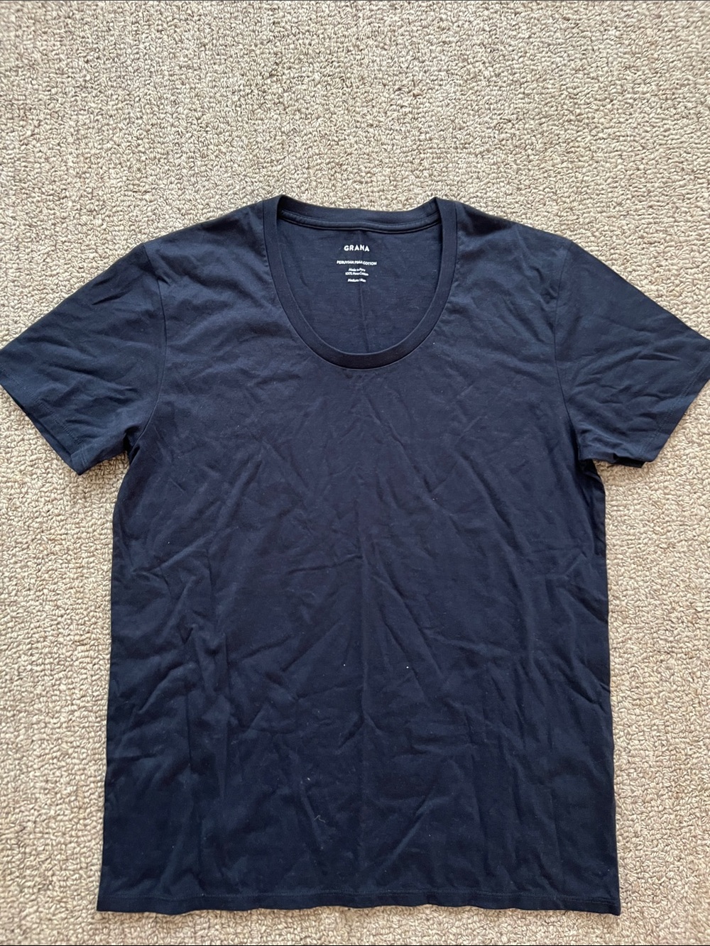 Grana Black Short Sleeve Crew Neck Tee